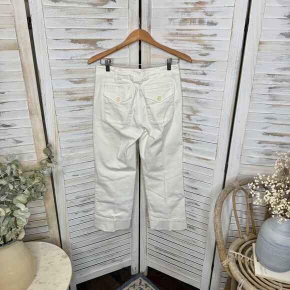 CABI Women's SIZE 2 Lido 5690 White Wide Leg Crop Denim Jeans High Rise Cuff - Picture 11 of 14